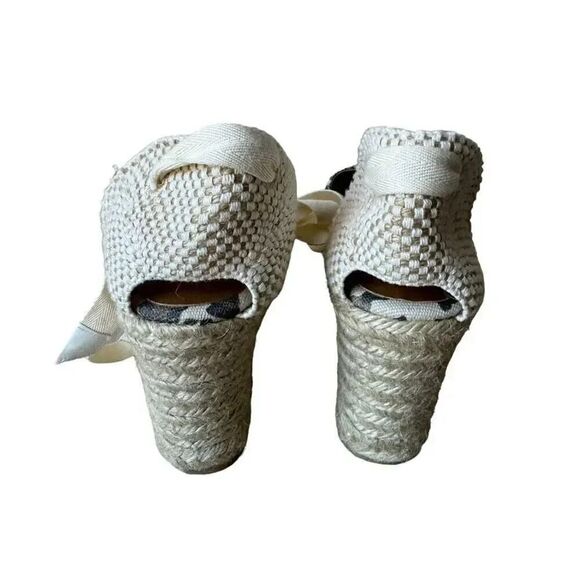 Margaux Espadrille Pique Animal Print Wedge Sandal Leopard Lace Up SZ 9 - Picture 5 of 15